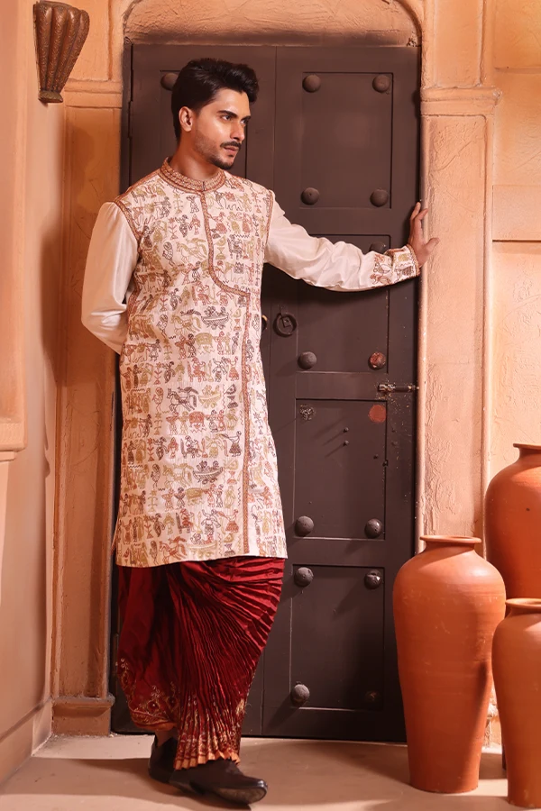 BENGALI ETHNIC WEDDING IVORY GROOMSWEAR