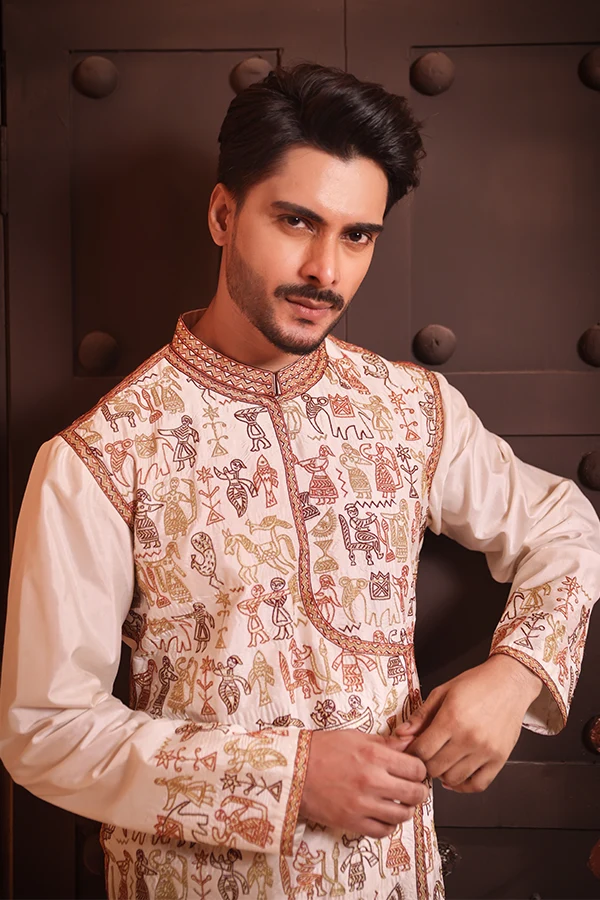 BENGALI ETHNIC WEDDING IVORY GROOMSWEAR Hover