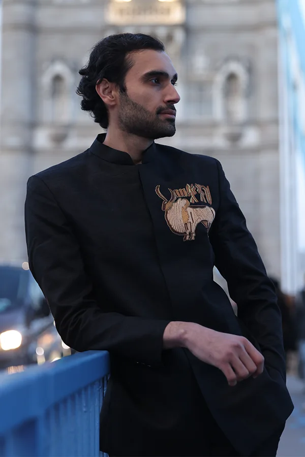 BLACK HARAPPAN MODERN HERITAGE BANDHGALA SET Hover