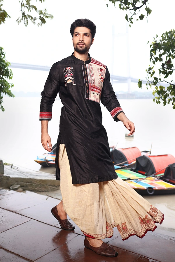 BLACK HERITAGE TRIBAL ART KURTA