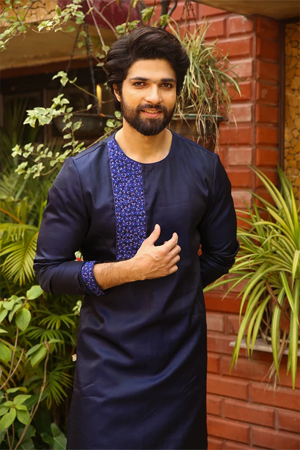 BLUE KASIDAKARI EMBROIDERED KURTA