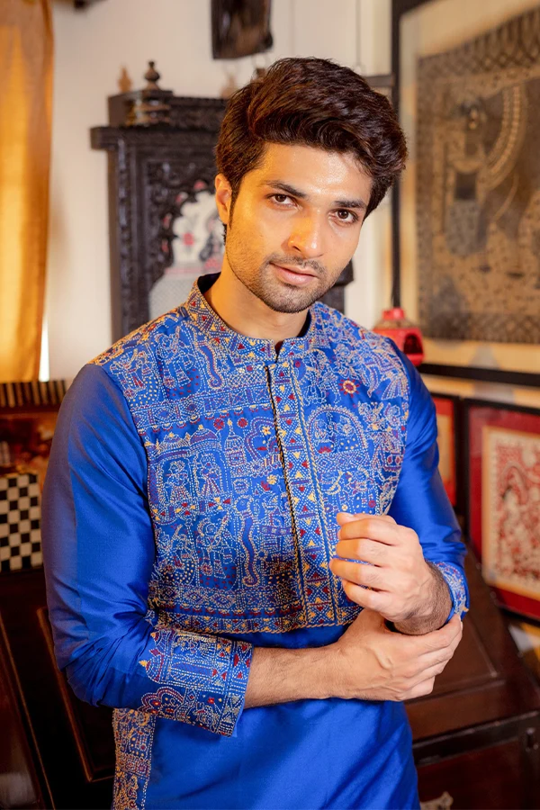 BLUE ROYAL ART EMBROIDERED KURTA