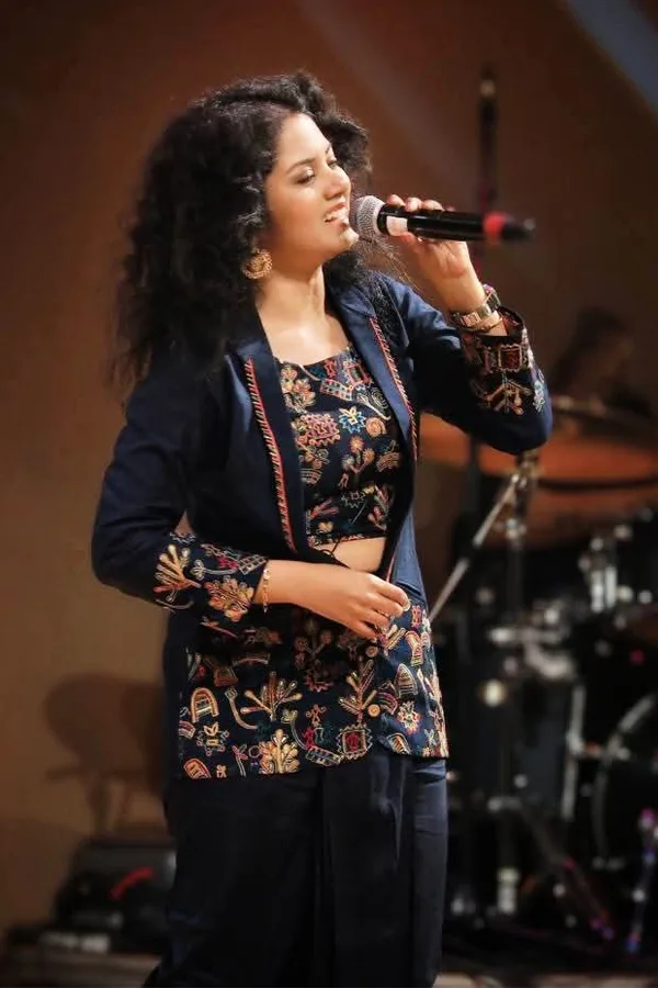 BLUE RURAL ART EMBROIDERED DHOTI SET