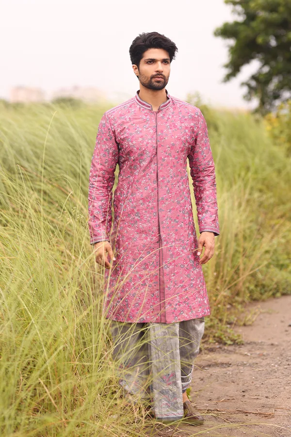 DESIGNER PINK EMBROIDERED SHERWANI