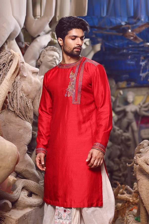 DURGA FACE EMBROIDERED KURTA