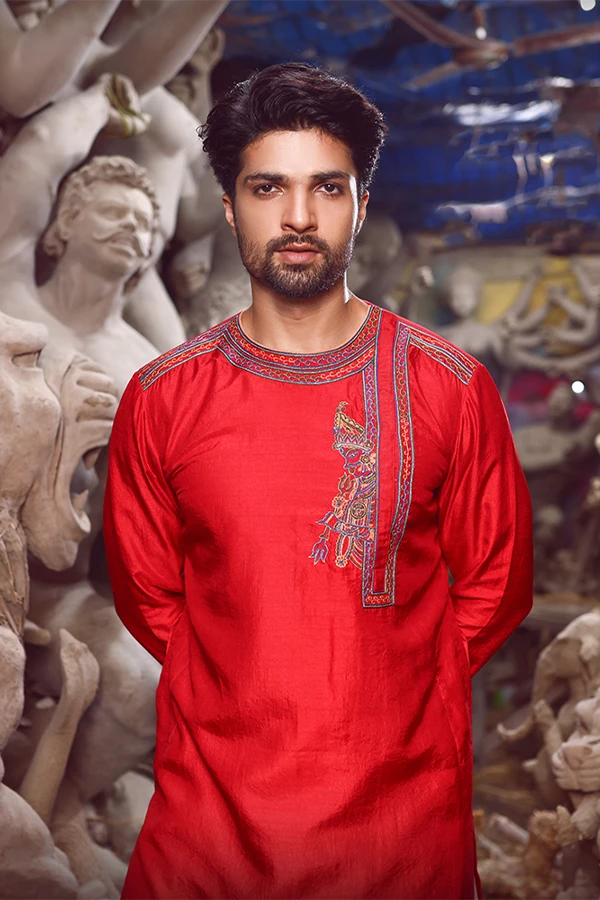 DURGA FACE EMBROIDERED KURTA Hover