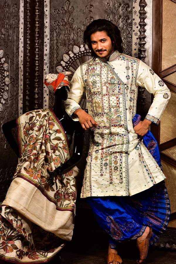 DURGA SCULPTURAL ART EMBROIDERED GROOMSWEAR