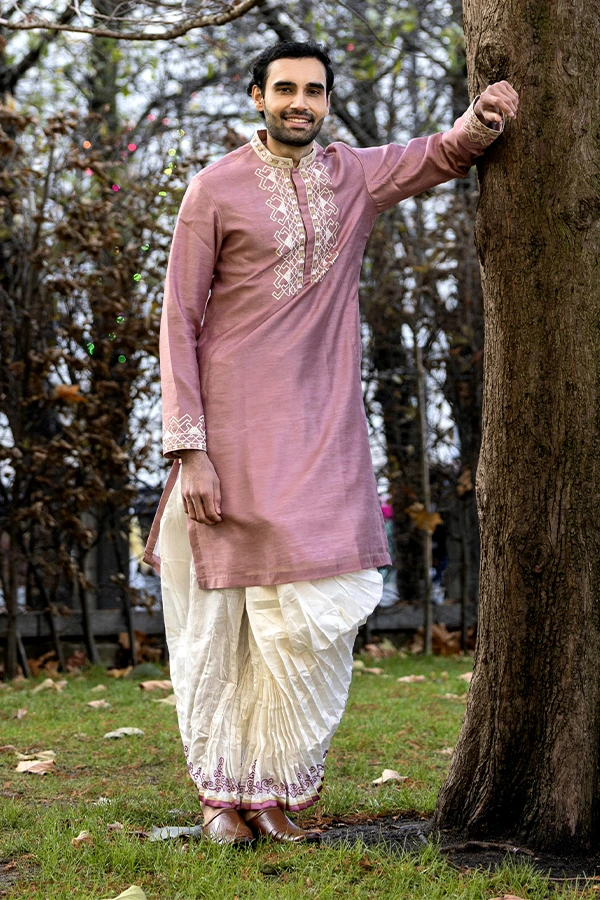 DUSTY PINK ETHNIC KURTA Hover