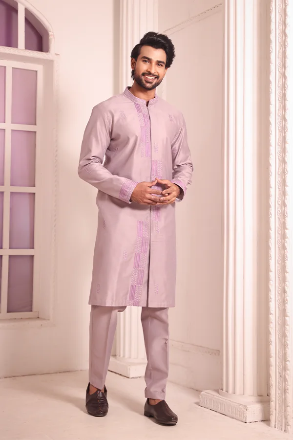 ELEGANT LAVENDER EMBROIDERED ACHKAN SET