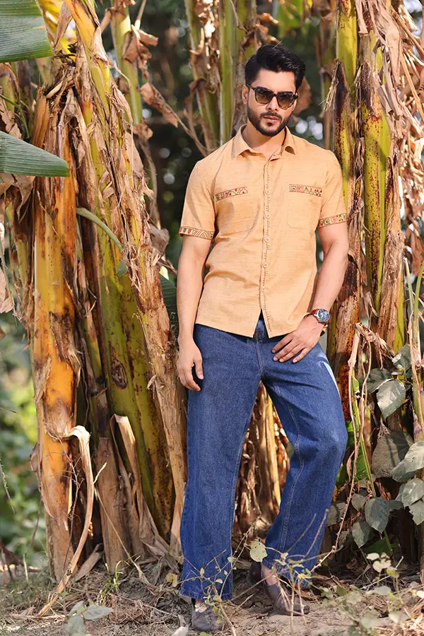 ETHNIC GEOMETRIC EMBROIDERED DESIGNER SHIRT - TUSSAR Hover