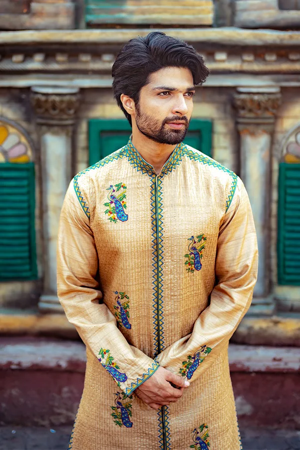 ETHNIC PEACOCK EMBROIDERED ACHKAN Hover