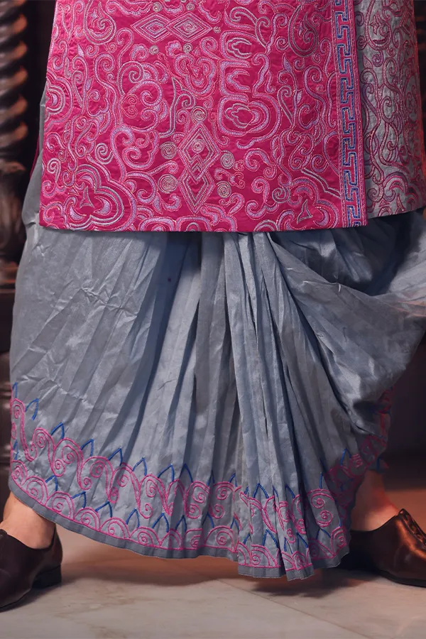 GREY ETHNIC SPIRAL DESIGN