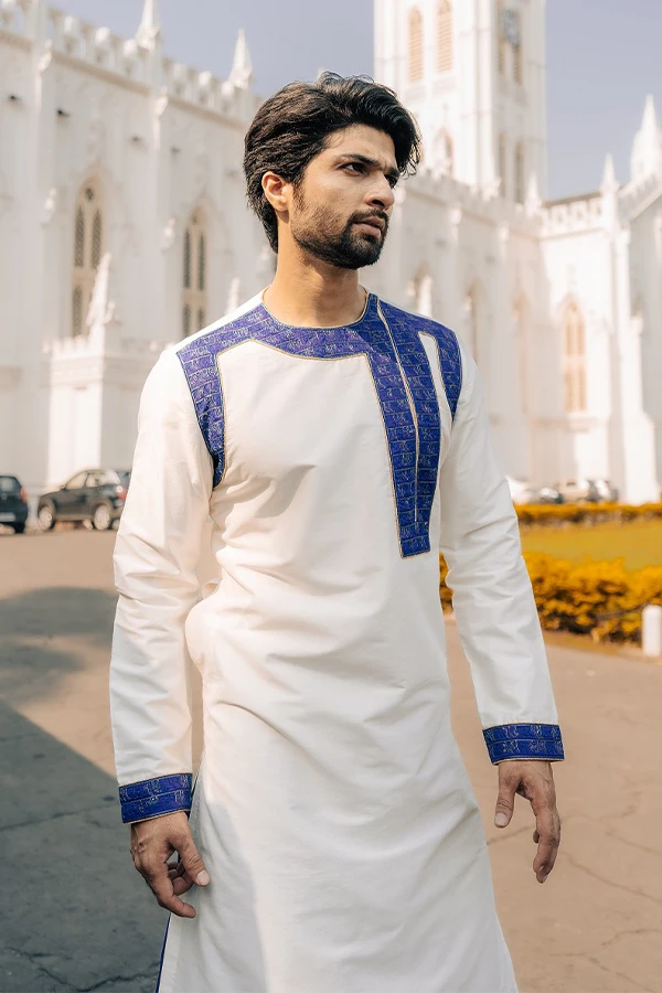IVORY DEVANAGARI SCRIPTED ELEGANT KURTA