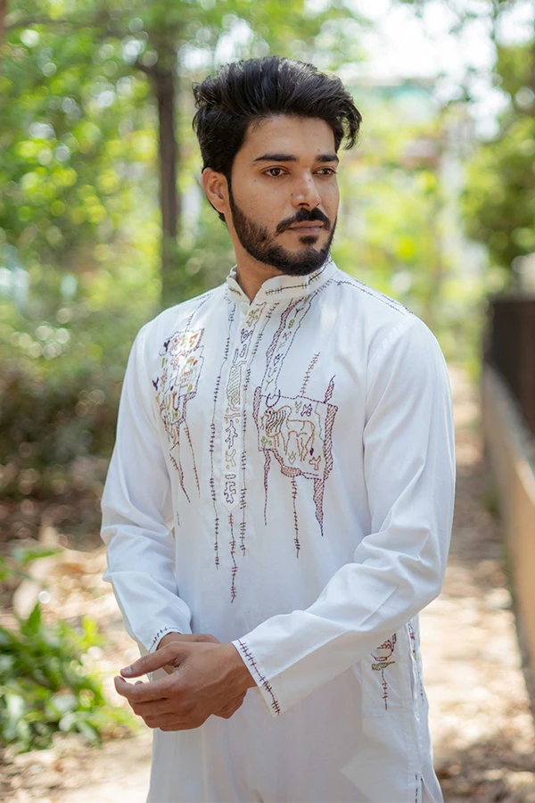 IVORY HERITAGE KANTHA KURTA