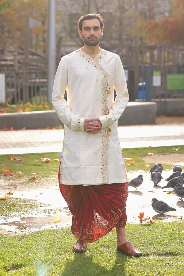 IVORY ZAMINDAR STYLE ANGRAKHA