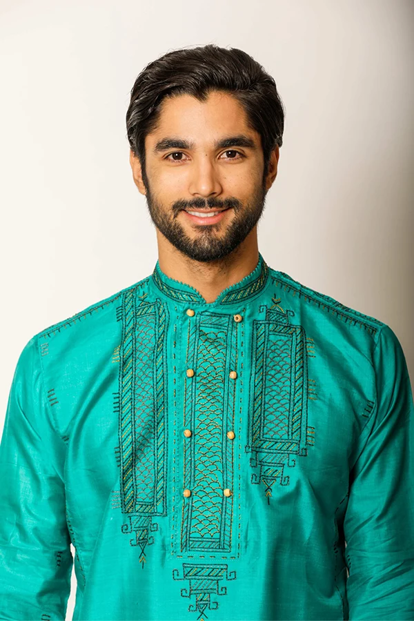 KANTHA PATTERN EMBROIDERED KURTA