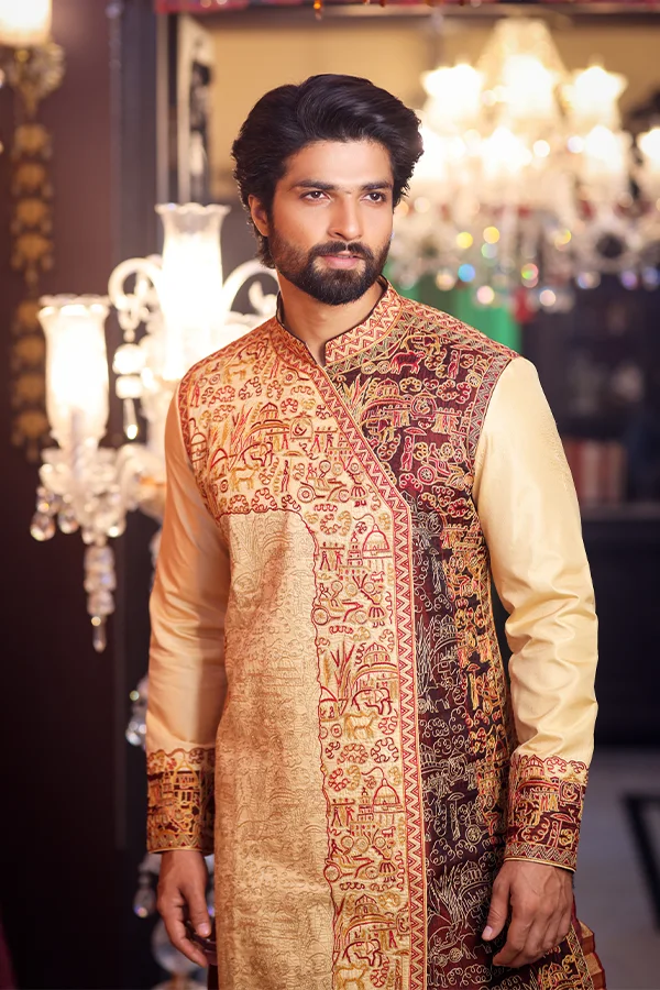 KOLKATA EMBROIDERED REGAL HANDCRAFTED ANGRAKHA Hover