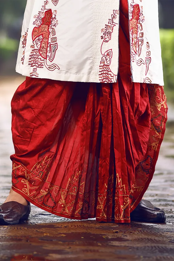 MAROON JAMDANI MOTIF DESIGN