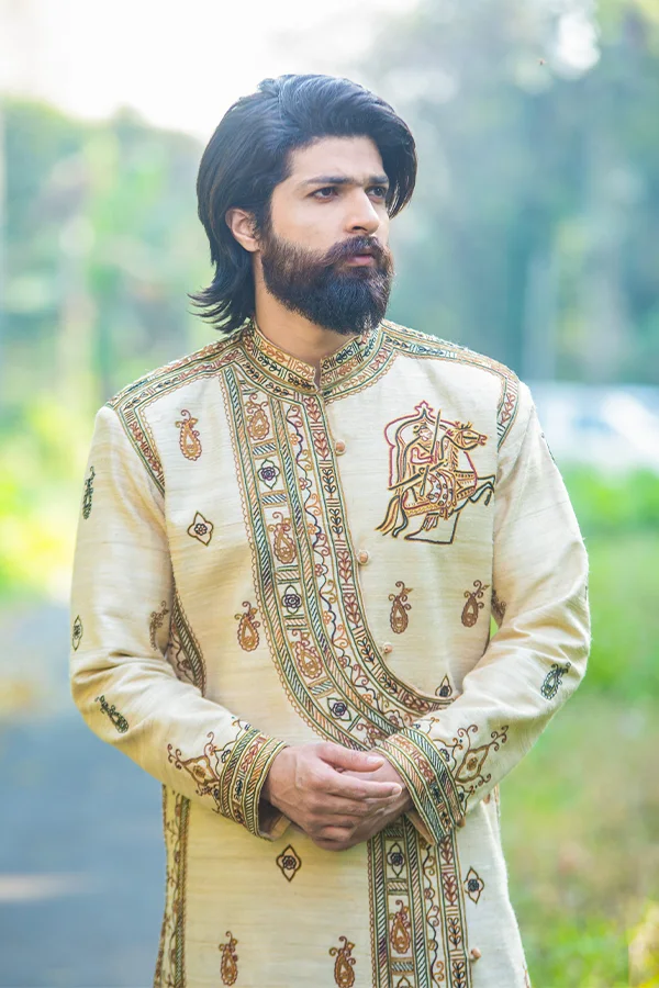 PRINCE TUSSAR WEDDING EMBROIDERED ANGRAKHA Hover