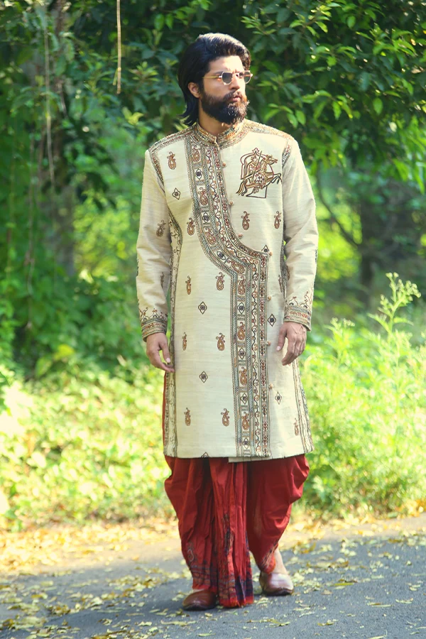 PRINCE TUSSAR WEDDING EMBROIDERED ANGRAKHA Hover
