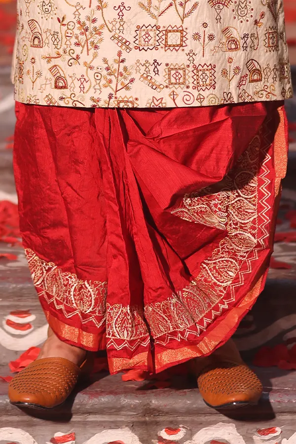 REDDISH MAROON KASHIDA DESIGN Hover