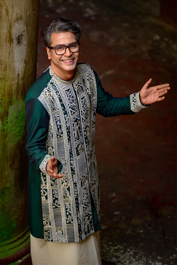 REGAL PINE GREEN HANDCRAFTED DESIGNER ACHKAN Hover