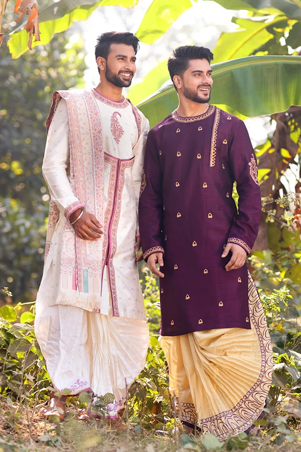 ROYAL WINE EMBROIDERED KURTA Hover