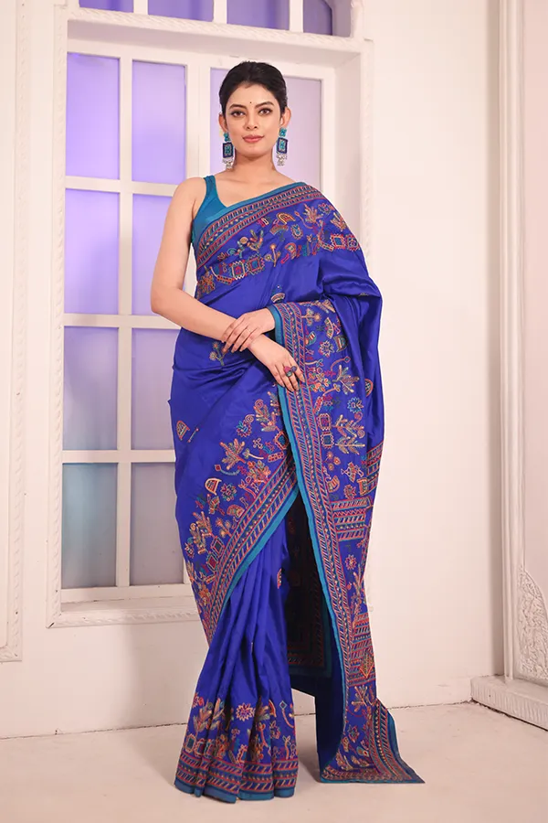 SHANAYA || TIMELESS  BENGAL ART EMBROIDERED SAREE