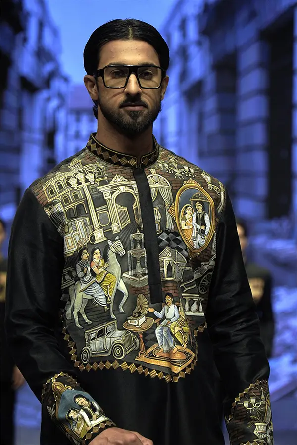 TIMELESS KALIGAT FOLK ART HANDPAINTED KURTA Hover