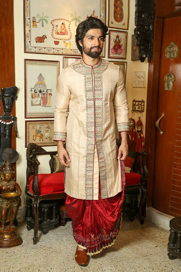 TUSSAR ELEGANT MEXICAN EMBROIDERED ACHKAN