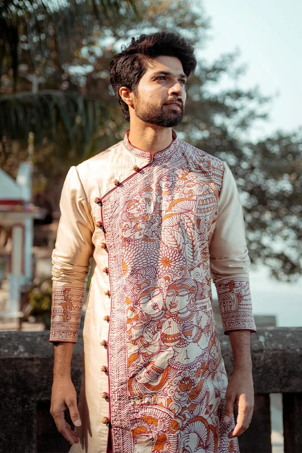 TUSSAR HERITAGE HANDPAINTED EXCLUSIVE ANGRAKHA