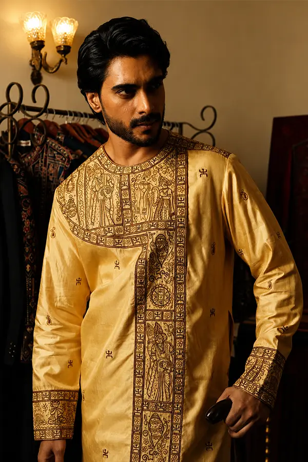 TUSSAR SILK BENGALI WEDDING KURTA