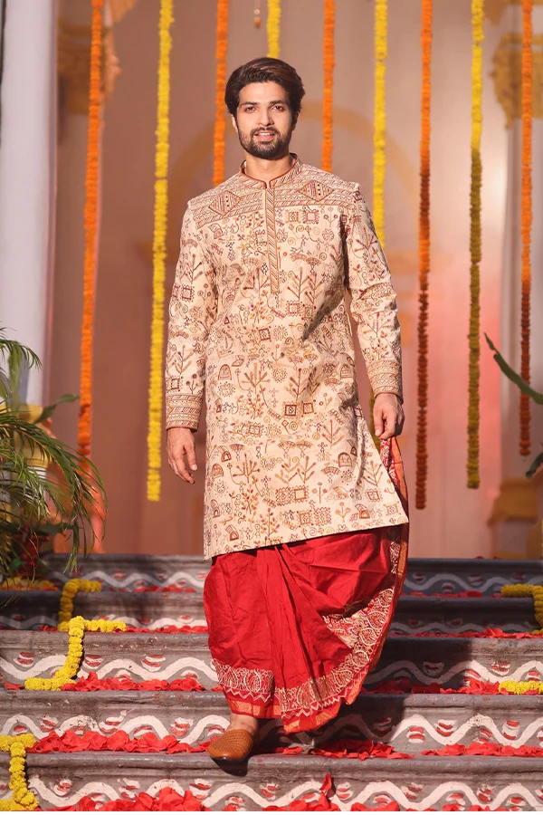 TUSSAR VILLAGE WEDDING CLASSIC KURTA Hover