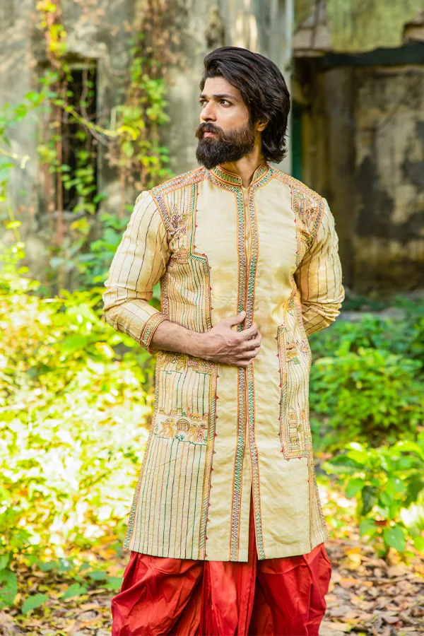 TUSSAR WEDDING MOTIF EMBROIDERED ACHKAN