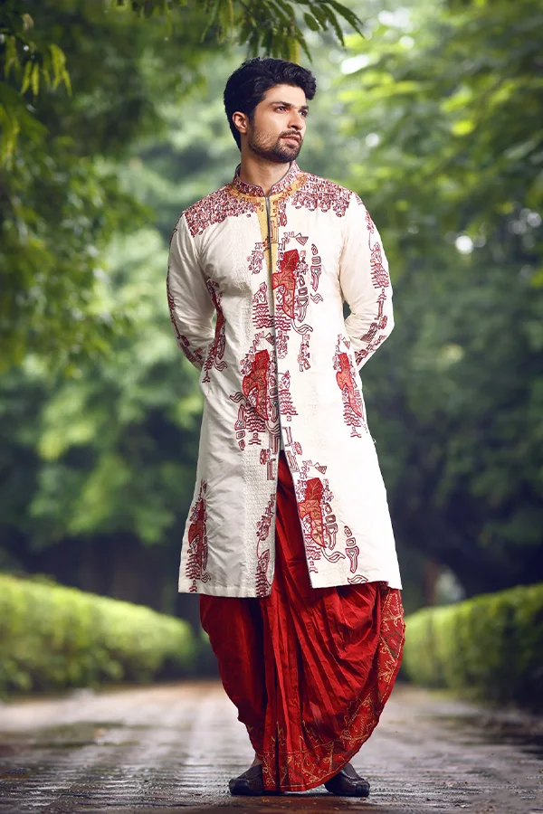 VINTAGE AKSHAR EMBROIDERED ACHKAN