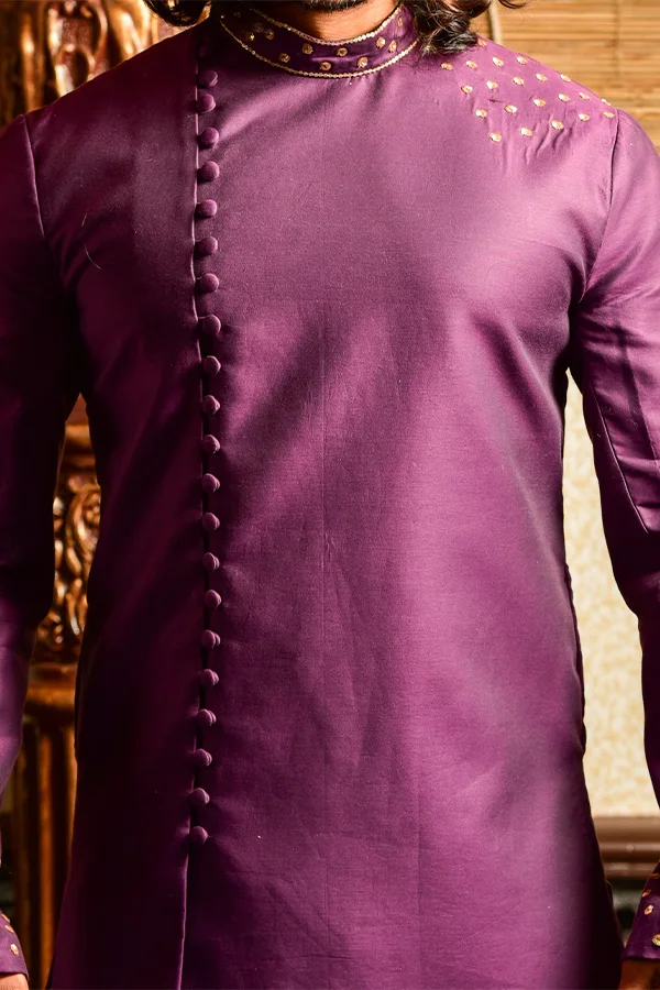 WINE INDO WESTERN ASSYMETRIC ANGRAKHA SET Hover